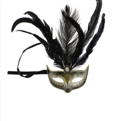 Masque vénitien plumes sur le front 