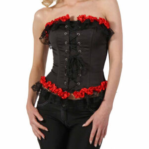 Corset noir/rouge dentelle