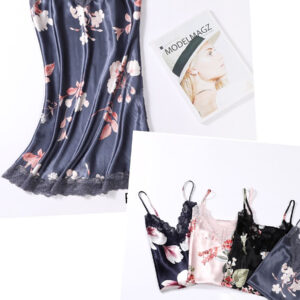 Nuisette satin imprimé fleur
