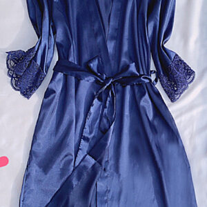 Peignoir satin dentelle nuisette