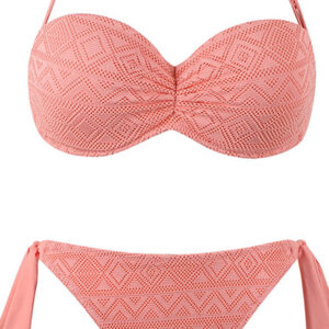 Maillot de bain 2 pièces bandeau dentelle coque