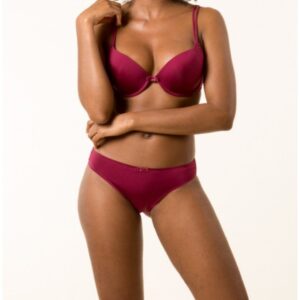 Ensemble lingerie basic bordeaux satiné