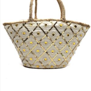 Sac motif  paillette doré
