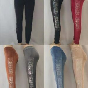 Pantalon jogging velours inscription