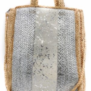 Sac rectangulaire foil print pièce de cuir au centre