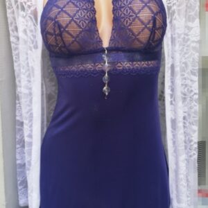 Nuisette dentelle sensuelle coloris bleu