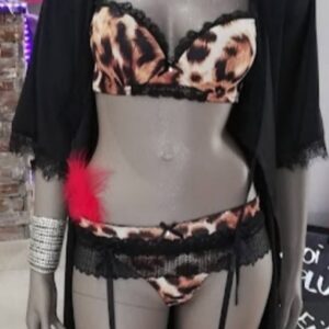 Ensemble soutien-gorge léopard string