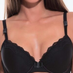 soutien-gorge noir dentelle coque petit noeud