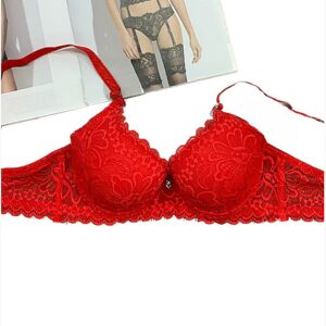 SOUTIEN-GORGE ROUGE EN DENTELLE PUSH UP BONNET B