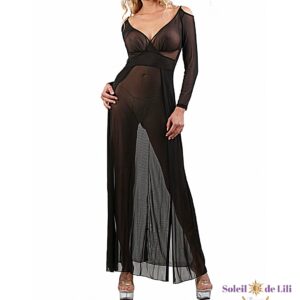 LONGUE TENUE SEXY NOIRE RESILLE
