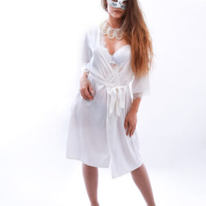 Veste kimono satin blanc