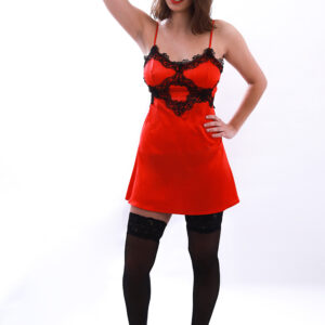 Nuisette satin rouge
