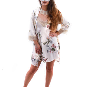 Nuisette satin imprimé floral